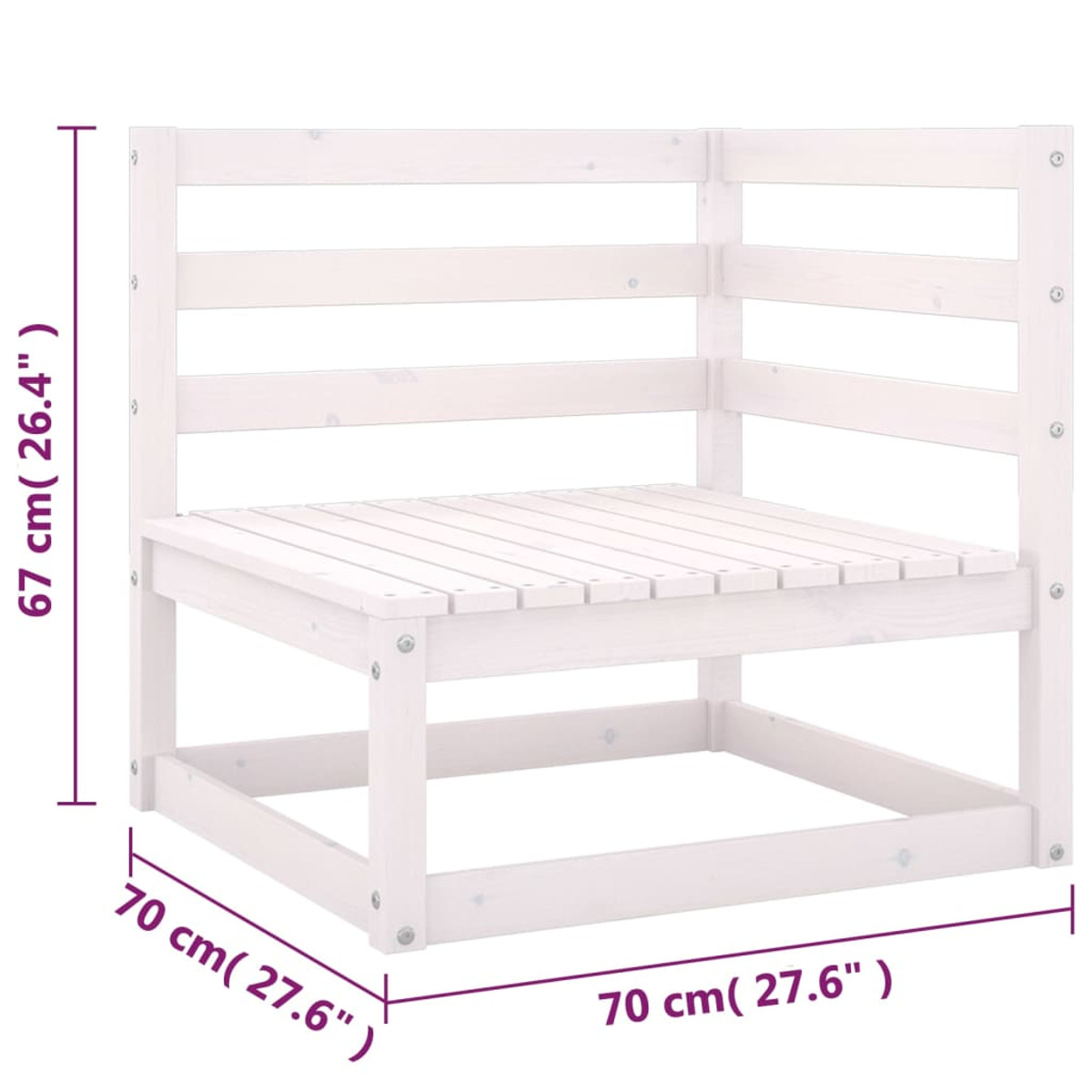 und Gartentisch- Stuhlset, Weiß VIDAXL 3076730