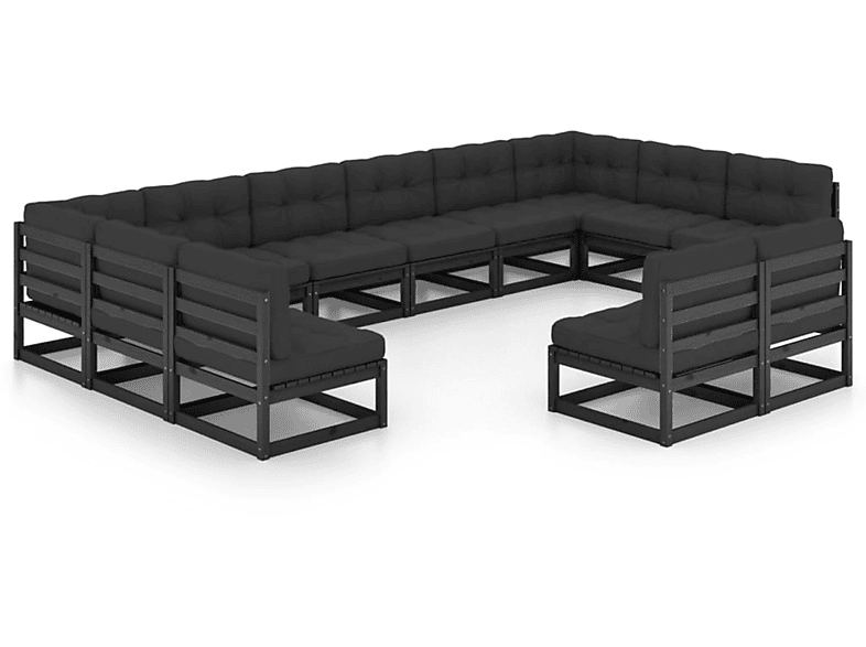 Schwarz Gartentisch- Stuhlset, VIDAXL und 3077238