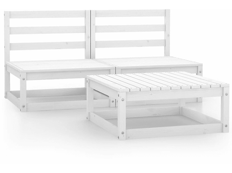 VIDAXL 3075235 Gartentisch- und Stuhlset, Weiß | Gartenmöbel Sets