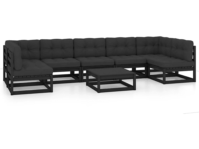 VIDAXL 3077193 Gartentisch- und Stuhlset, Schwarz