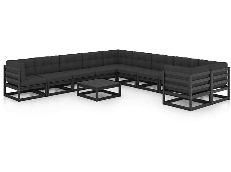 VIDAXL 3077063 Gartentisch- und Stuhlset, Schwarz