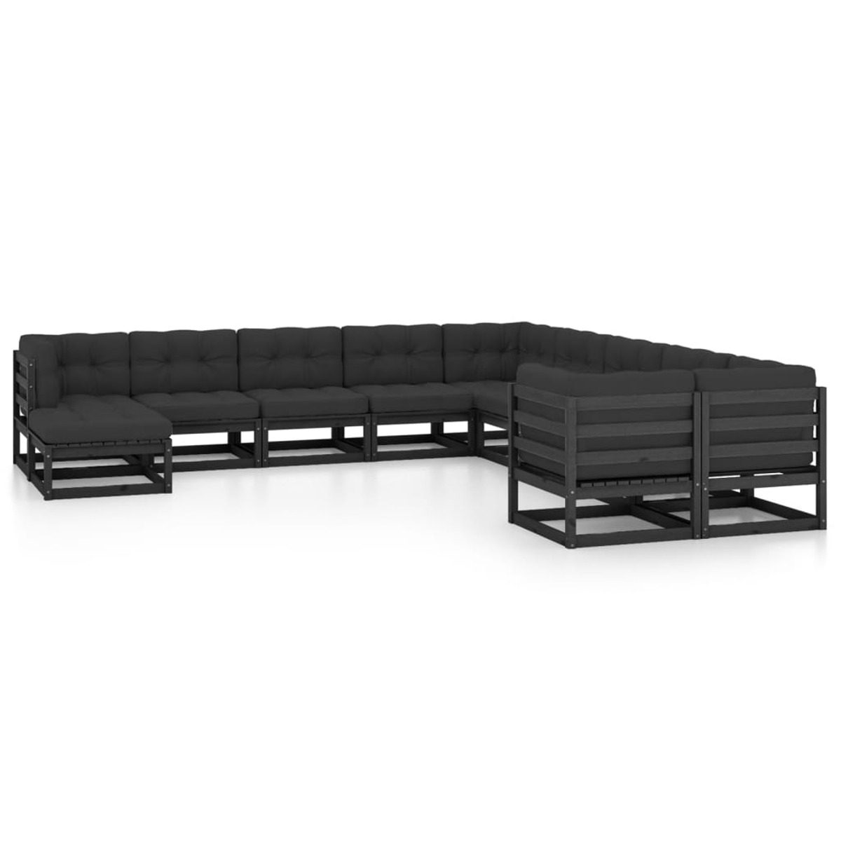 VIDAXL 3077098 Gartentisch- und Stuhlset, Schwarz