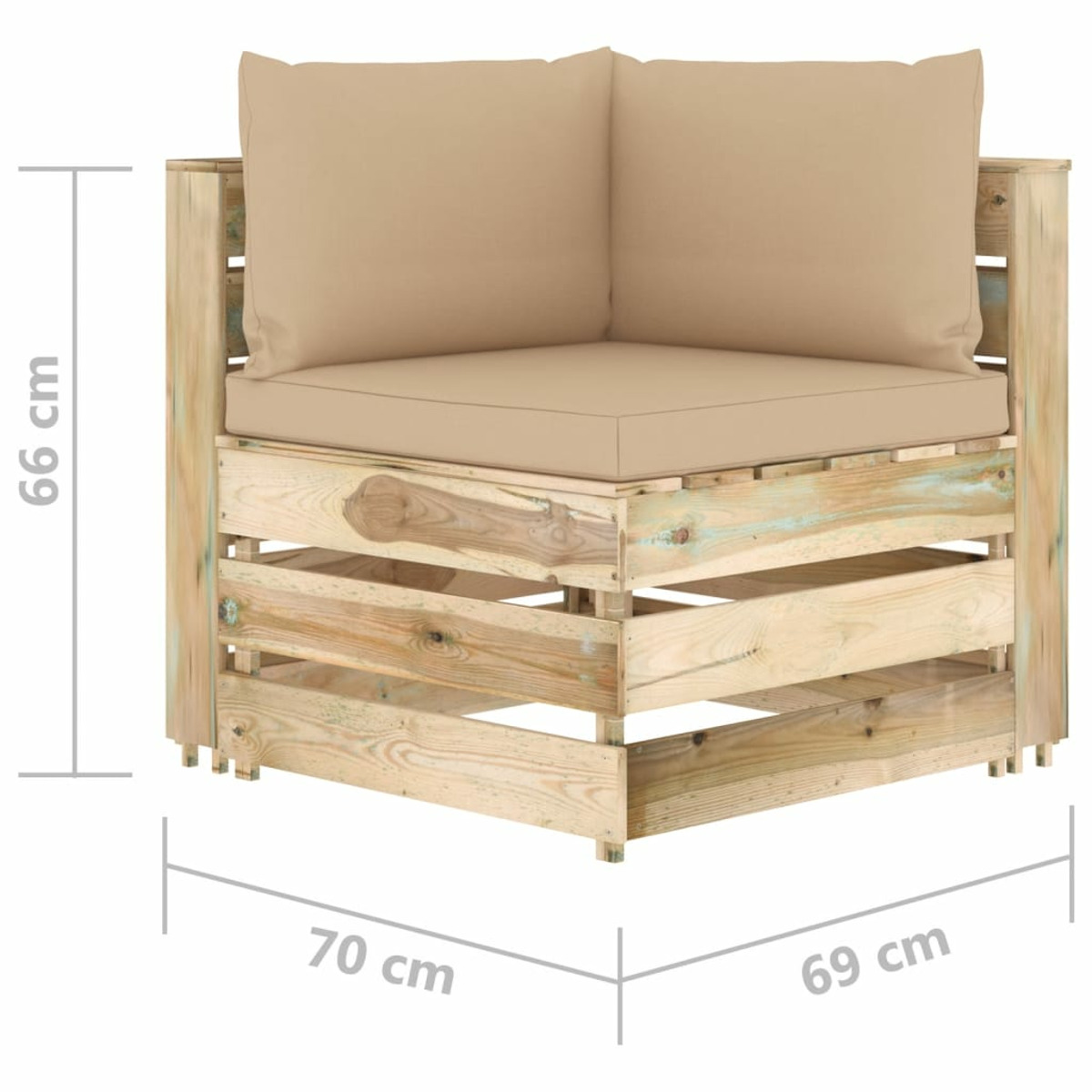 VIDAXL Gartentisch- Stuhlset, und 3074690 Grün