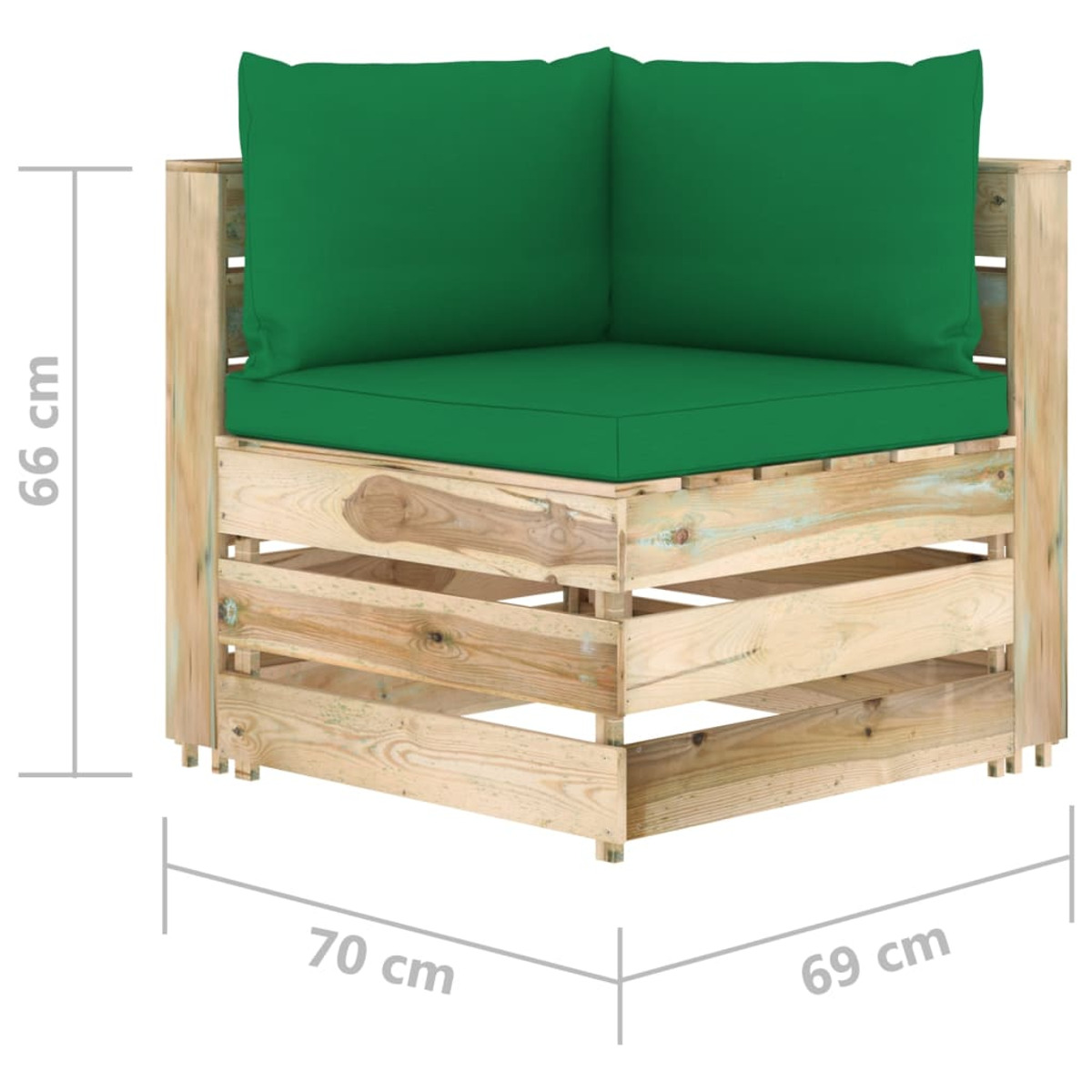 Stuhlset, 3074560 Gartentisch- VIDAXL Grün und
