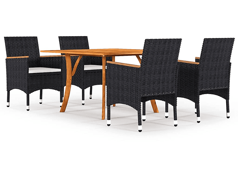 Gartentisch- Stuhlset, Schwarz 3071933 und VIDAXL