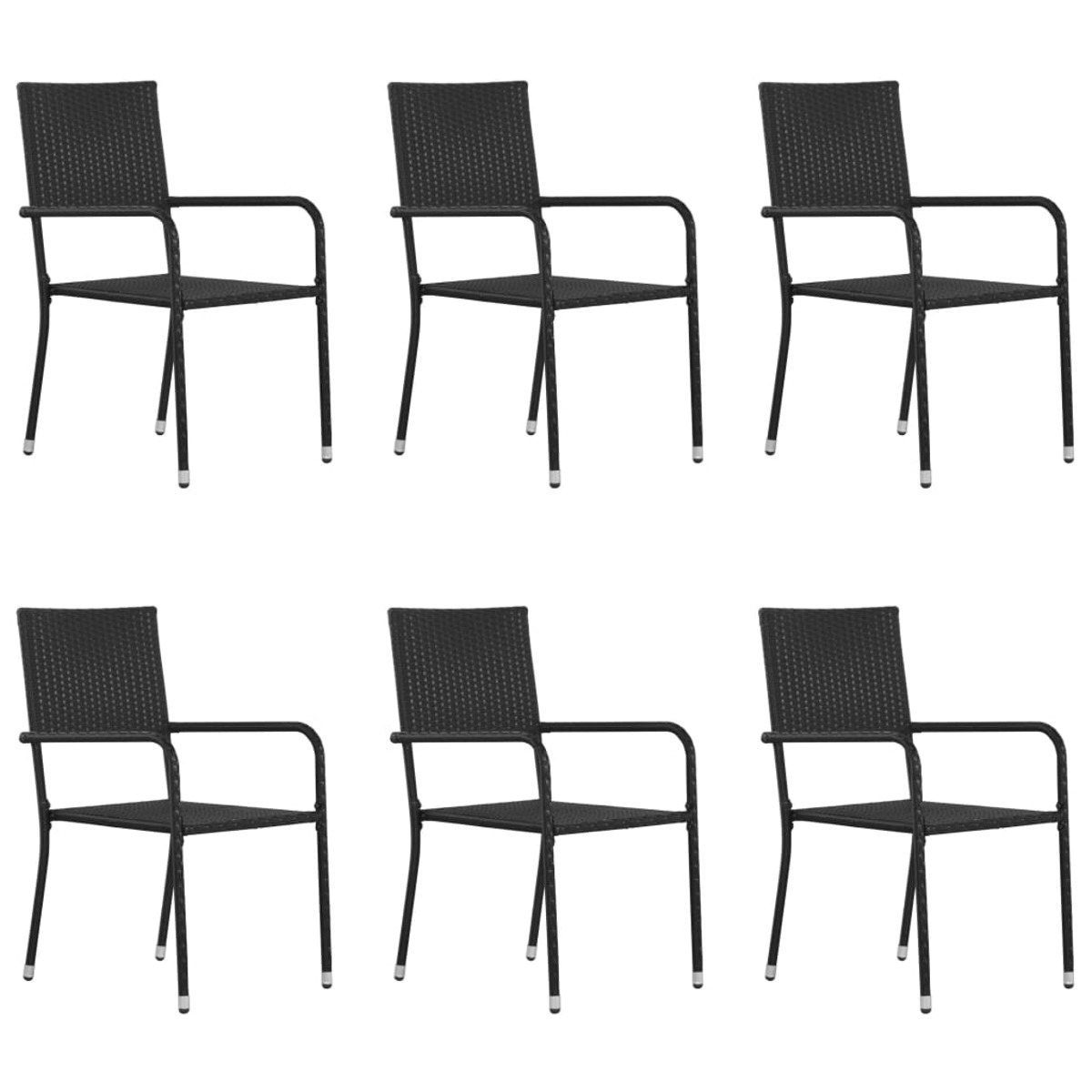 Gartentisch- Stuhlset, Schwarz und 3072039 VIDAXL