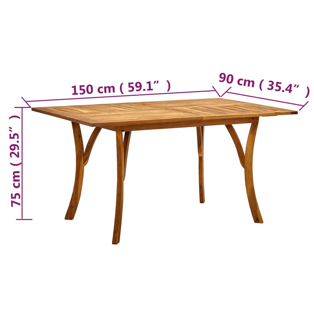 und 3072171 Stuhlset, Gartentisch- Braun VIDAXL