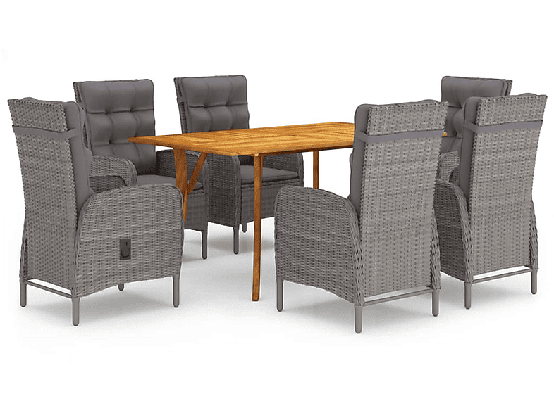 VIDAXL Grau Gartentisch- Stuhlset, 3072125 und