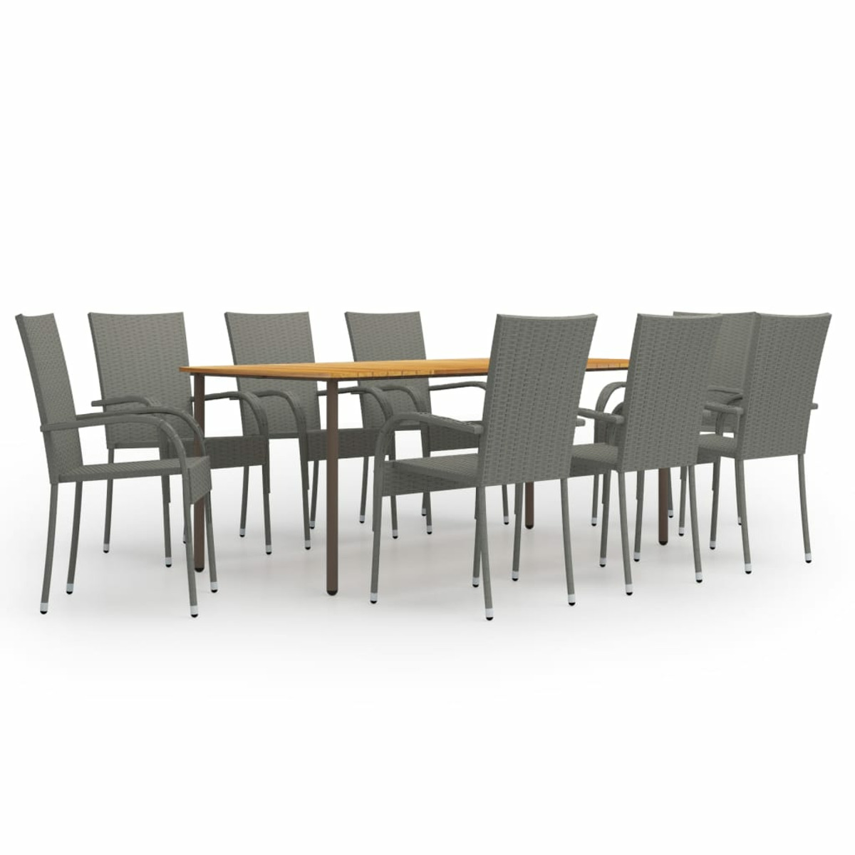 Grau Gartentisch- und Stuhlset, VIDAXL 3072506