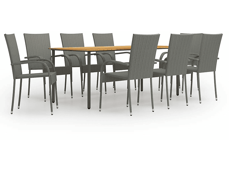 VIDAXL 3072506 und Grau Stuhlset, Gartentisch