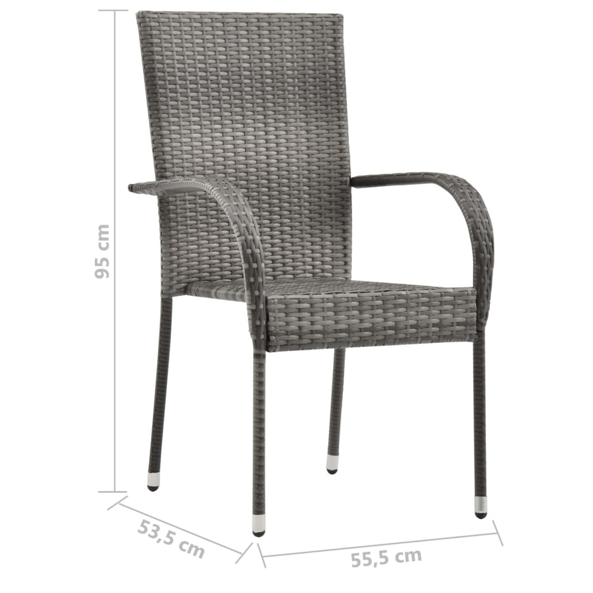 VIDAXL 3072506 Stuhlset, Gartentisch- und Grau