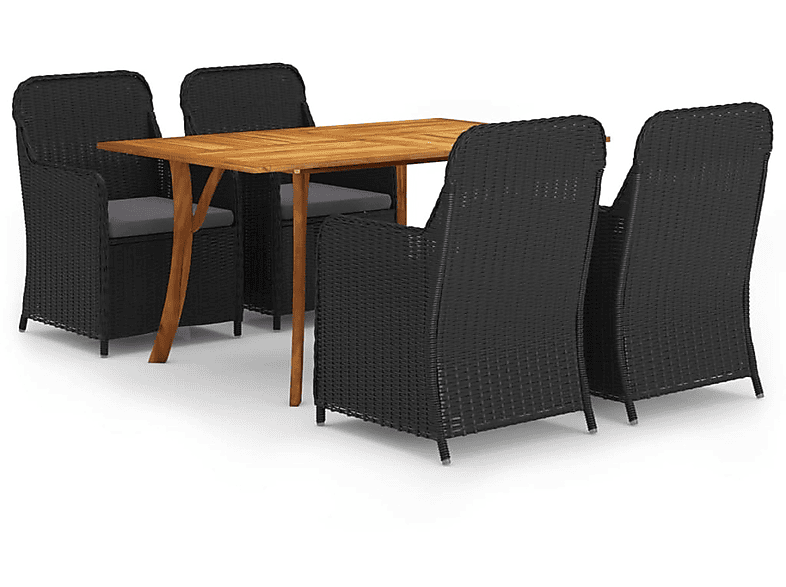 Gartentisch- Stuhlset, Schwarz 3072150 VIDAXL und