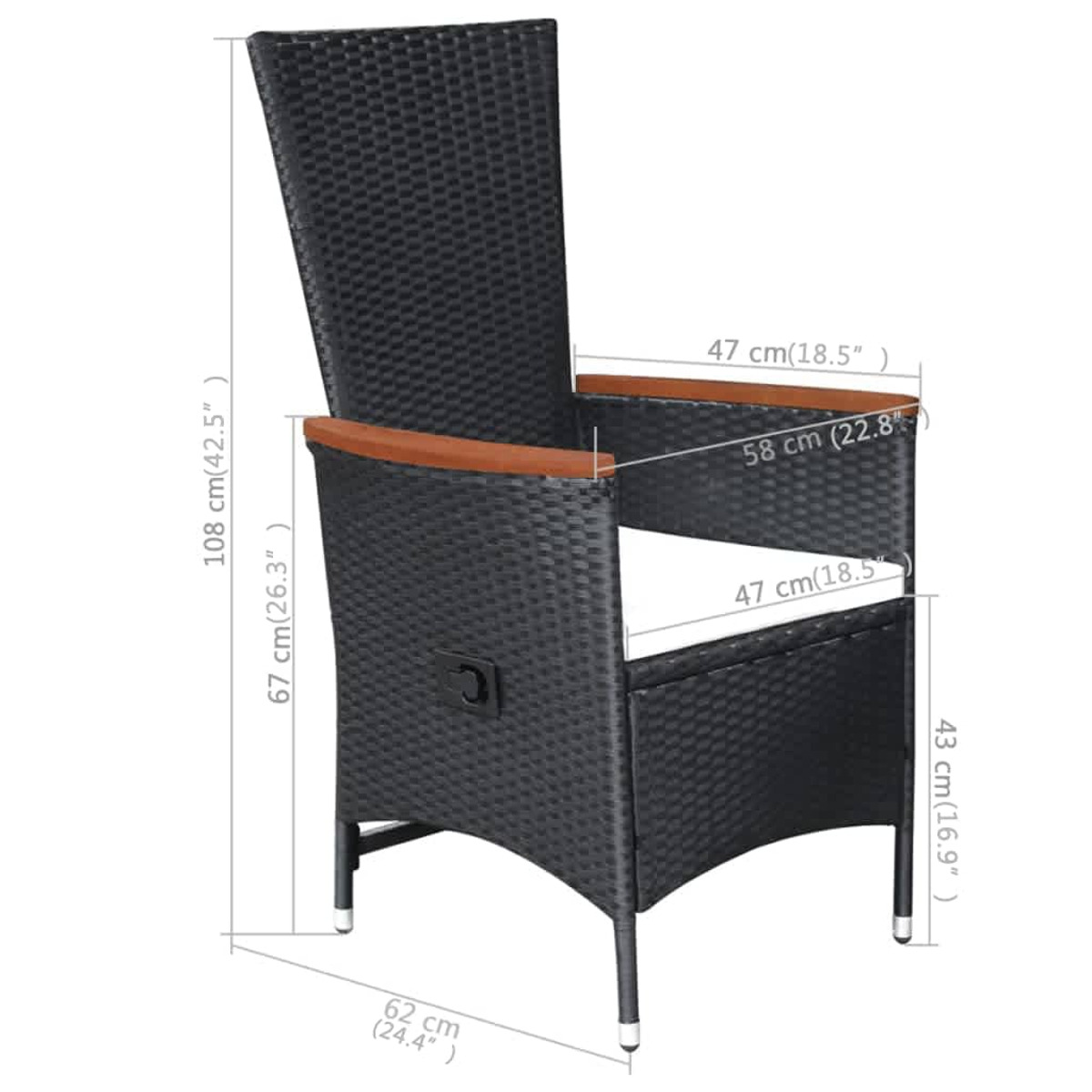 Schwarz Stuhlset, 3071891 VIDAXL und Gartentisch-