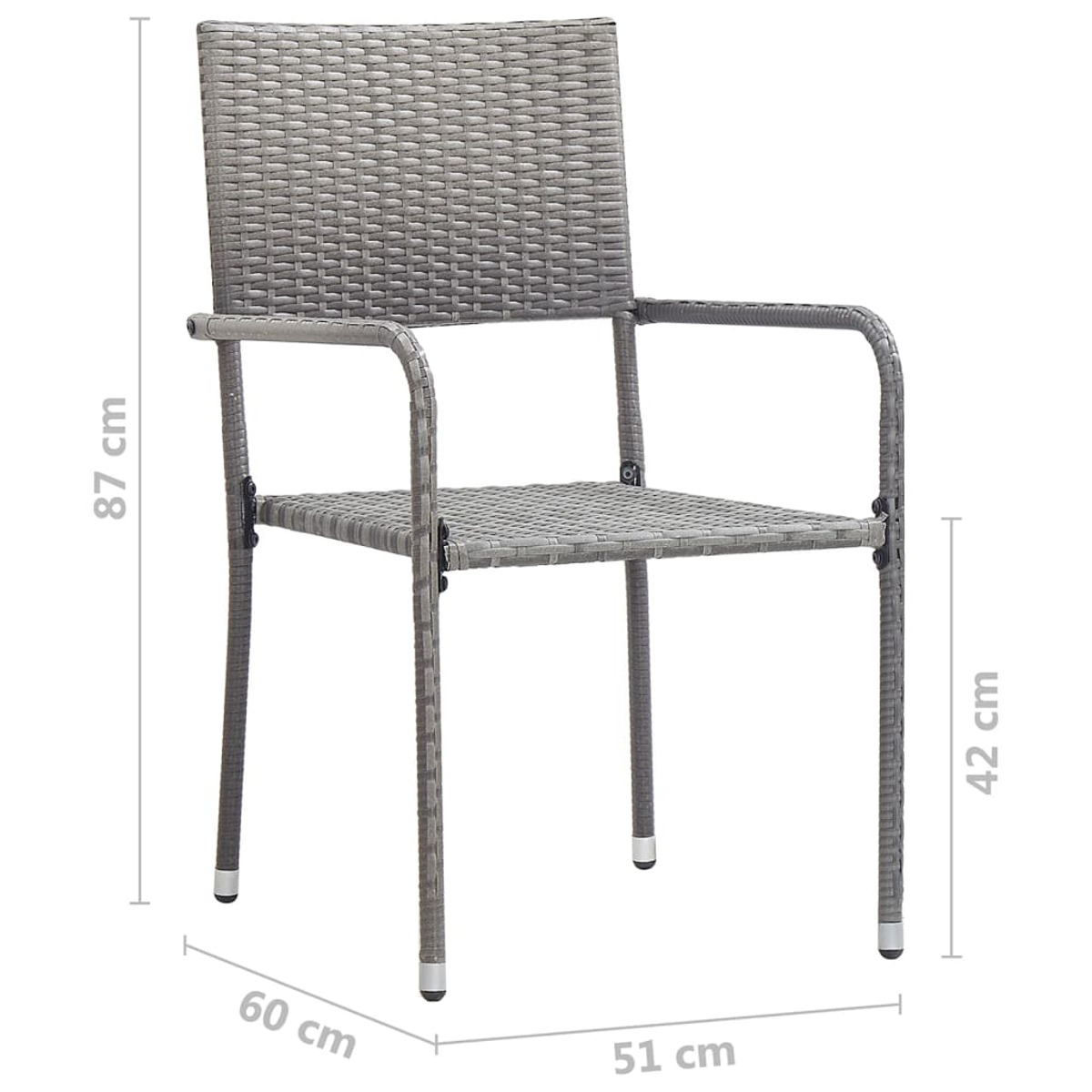 3072157 Stuhlset, Gartentisch- und Grau VIDAXL