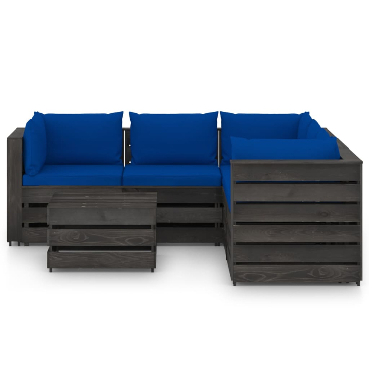 VIDAXL 3068310 Gartentisch- und Stuhlset, Grau