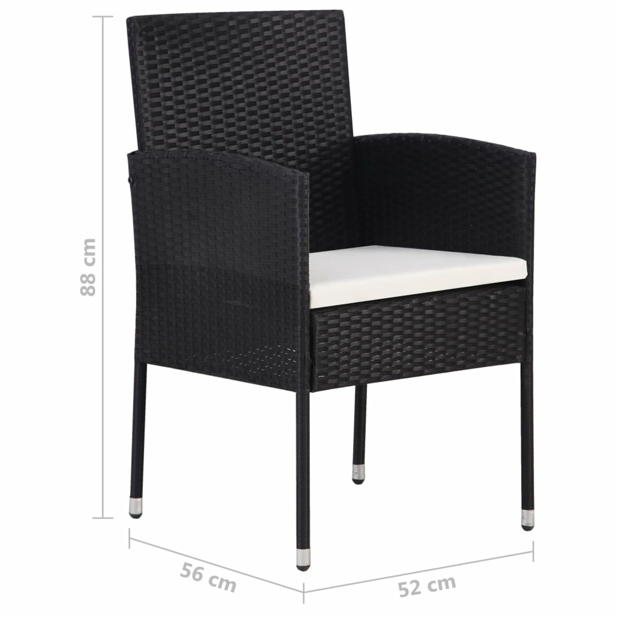 Schwarz VIDAXL und Gartentisch- Stuhlset, 3070774