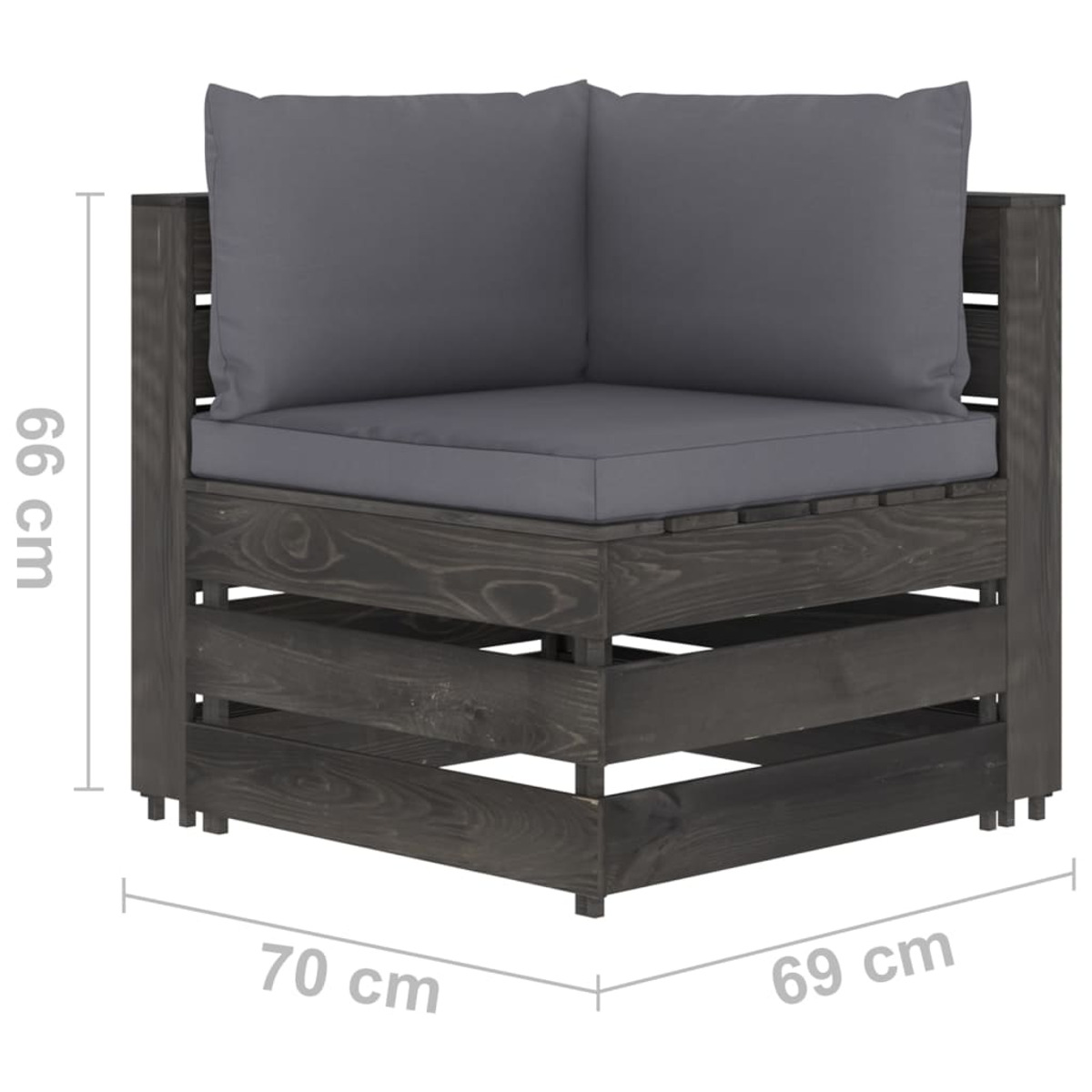 VIDAXL Grau Gartentisch- Stuhlset, und 3068156