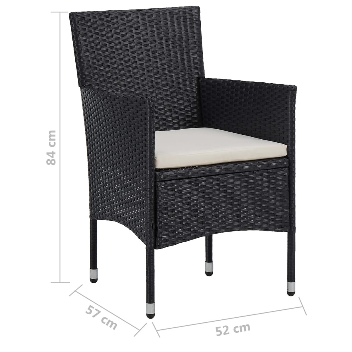 Schwarz Stuhlset, 3071730 und Gartentisch- VIDAXL