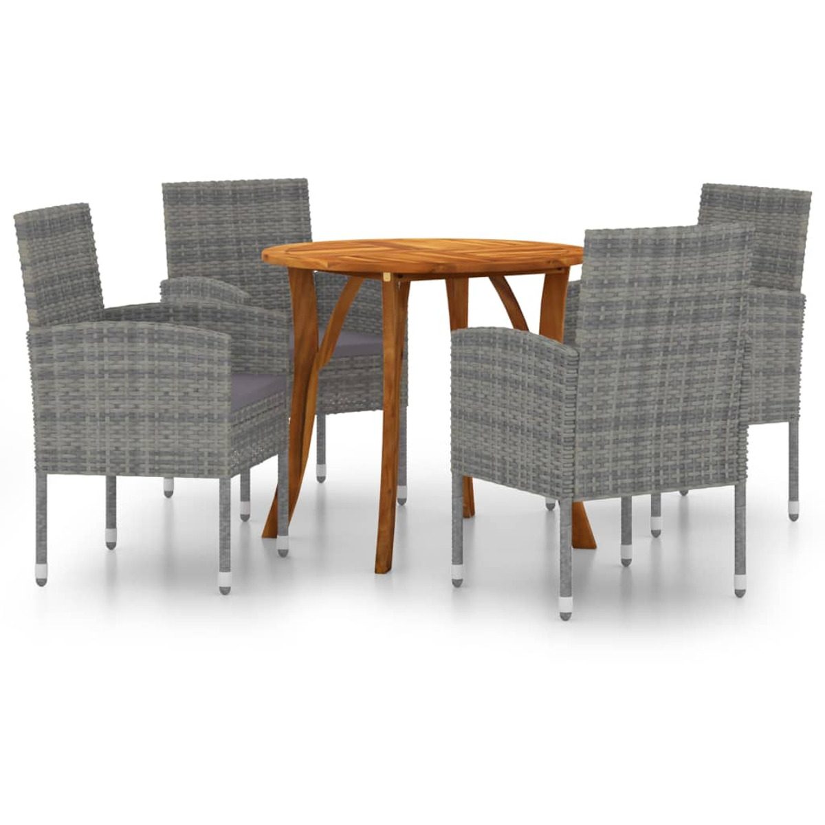 Gartentisch- Stuhlset, VIDAXL und Grau 3071792