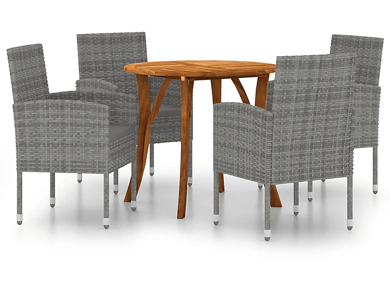 Gartentisch- Stuhlset, VIDAXL und Grau 3071792