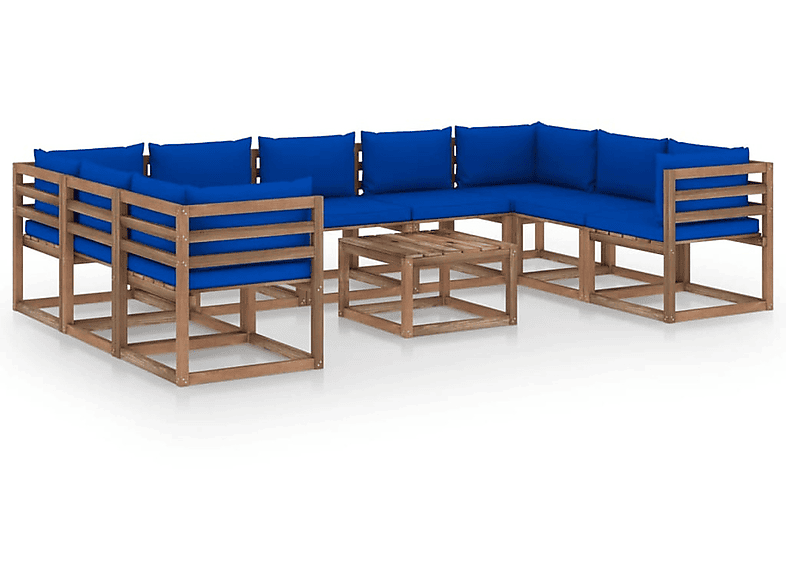 VIDAXL 3067522 Gartentisch- und Stuhlset, Blau