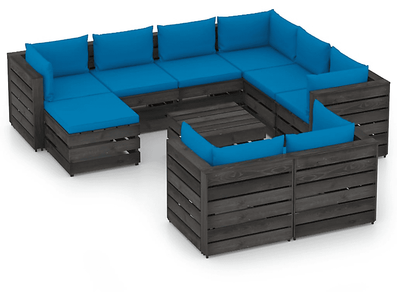 Grau 3068412 und Gartentisch- VIDAXL Stuhlset,