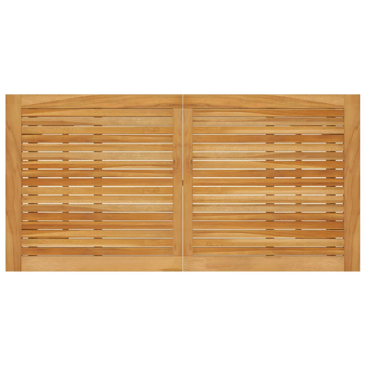 Holztischplatte mit horizontalen Holzlatten. Isoliert auf weißem Hintergrund.