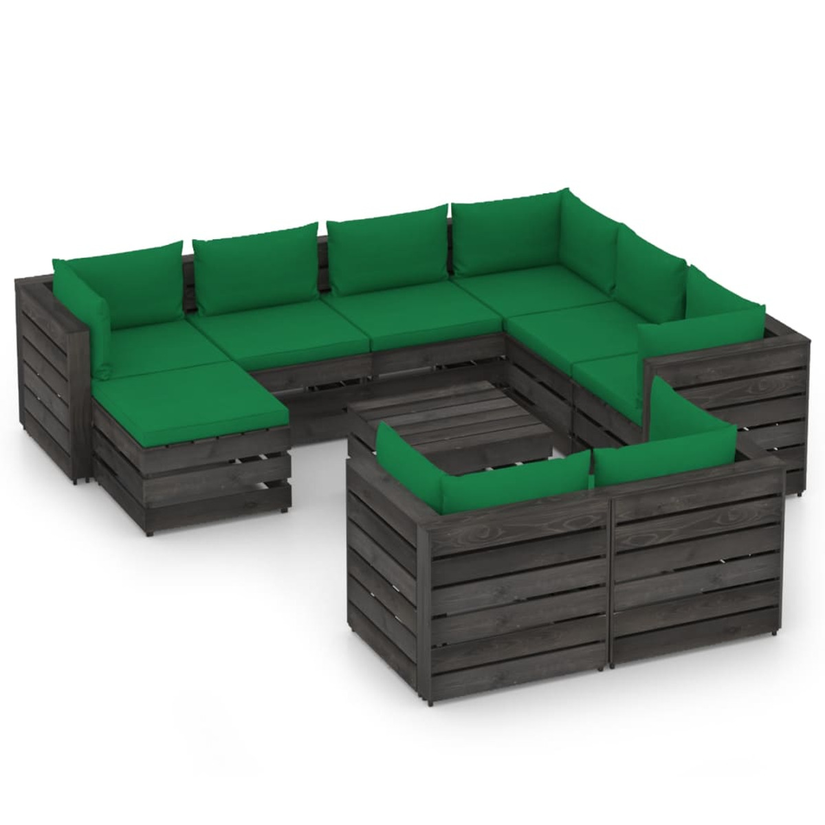 Gartentisch- 3068413 Stuhlset, Grau und VIDAXL