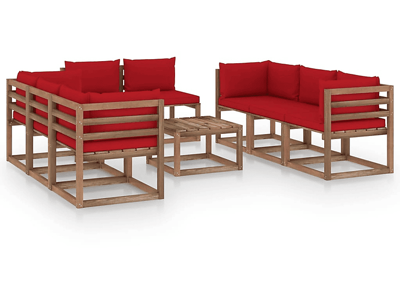Gartentisch- Stuhlset, und 3067542 VIDAXL Rot