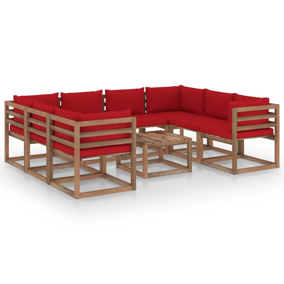 VIDAXL 3067494 Gartentisch- Stuhlset, und Rot