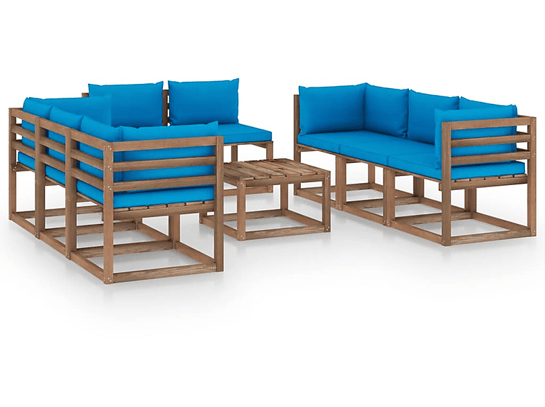 VIDAXL 3067540 Gartentisch- und Stuhlset, Blau | Gartenmöbel Sets