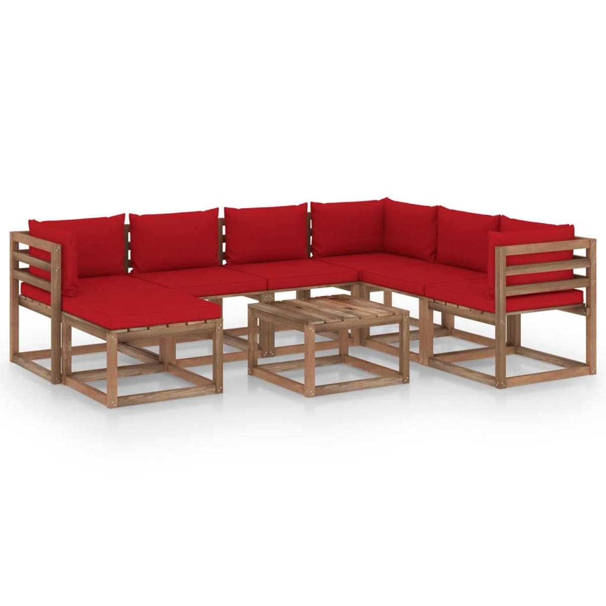 VIDAXL 3067530 Gartentisch- Stuhlset, und Rot