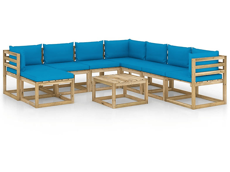 VIDAXL und Stuhlset, Gartentisch- 3065077 Blau