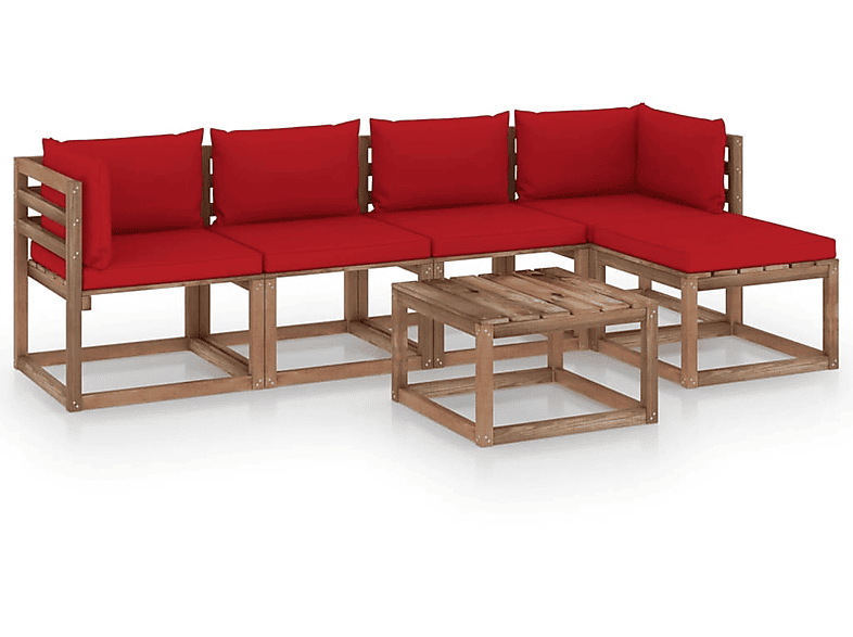 Rot Gartentisch- Stuhlset, und 3067398 VIDAXL