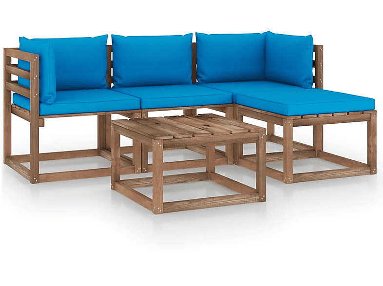 VIDAXL 3067360 Gartentisch- und Stuhlset, Blau