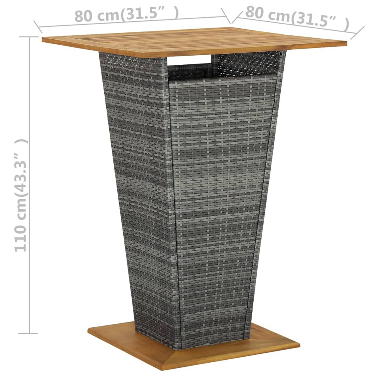 VIDAXL 3064853 Stuhlset, Grau und Gartentisch