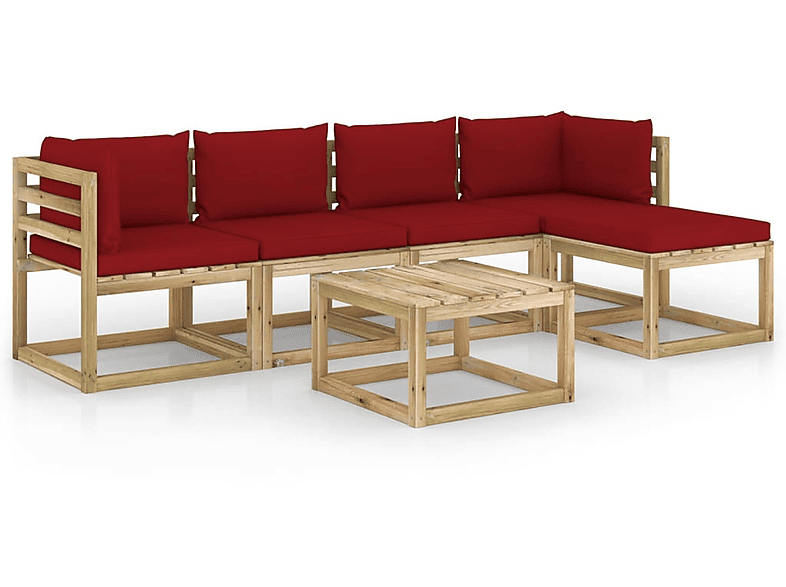 Top Qualität VIDAXL 3065218 Gartentisch- und Stuhlset, Rot