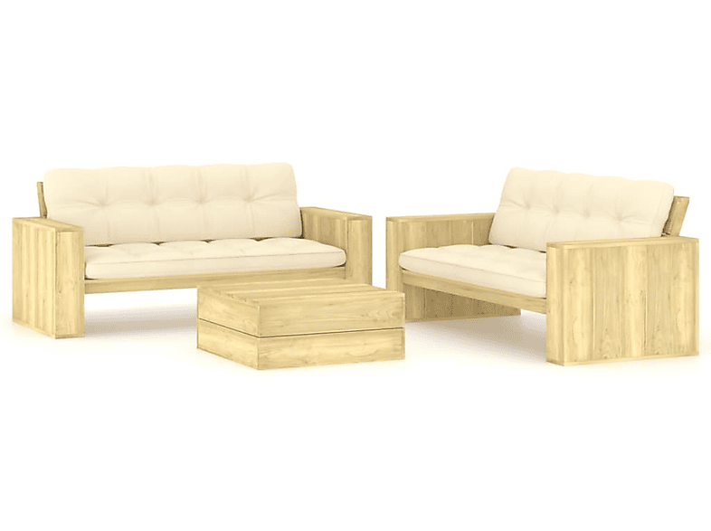 VIDAXL und Creme Stuhlset, Gartentisch- 3065785