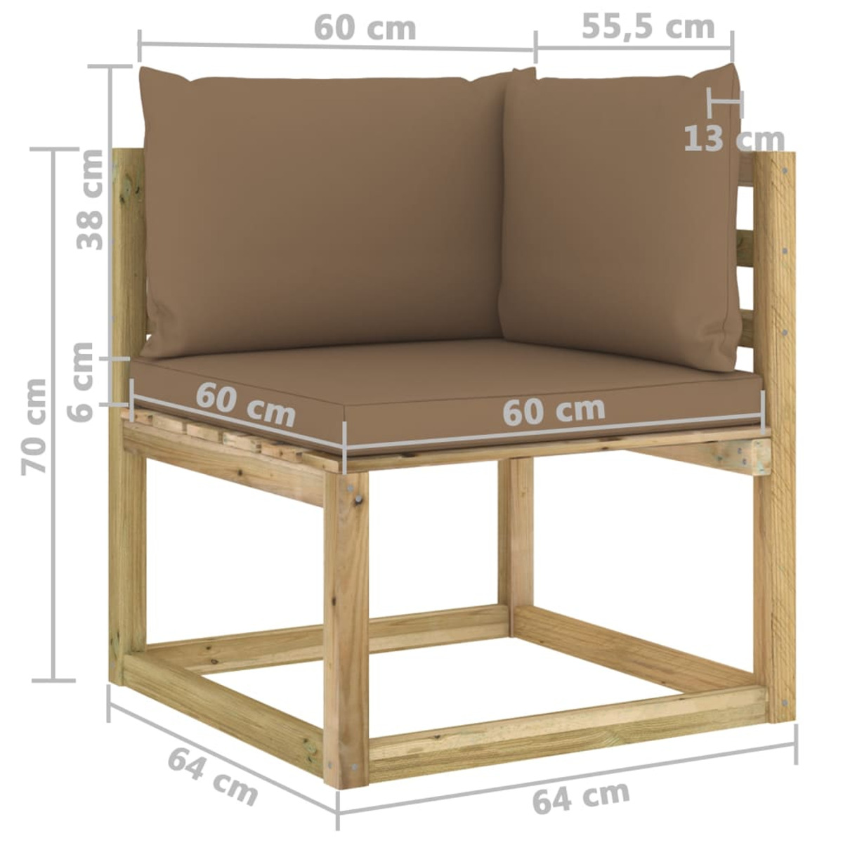 Stuhlset, VIDAXL Taupe Gartentisch- und 3065192