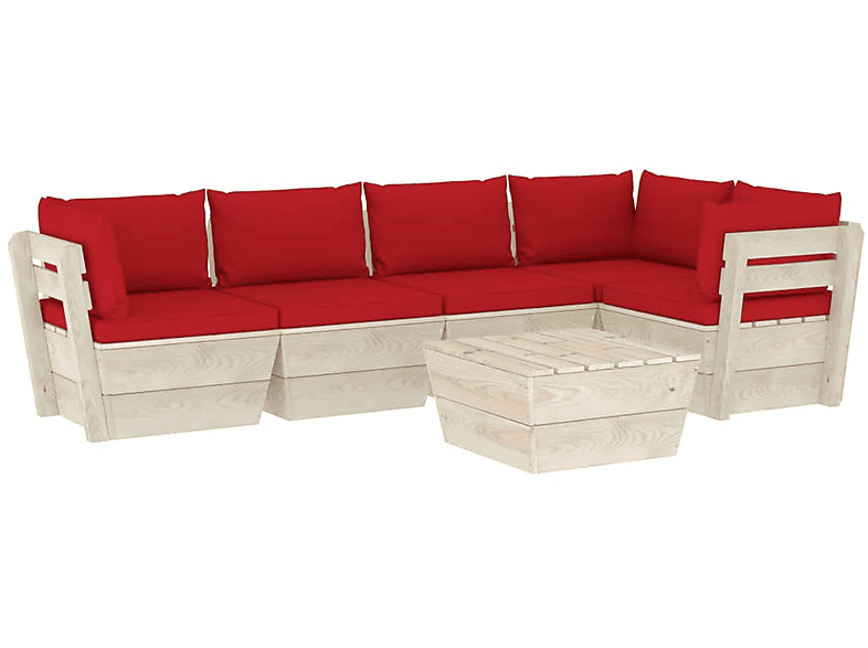VIDAXL 3063570 Gartentisch- und Stuhlset, Rot | Gartenmöbel Sets