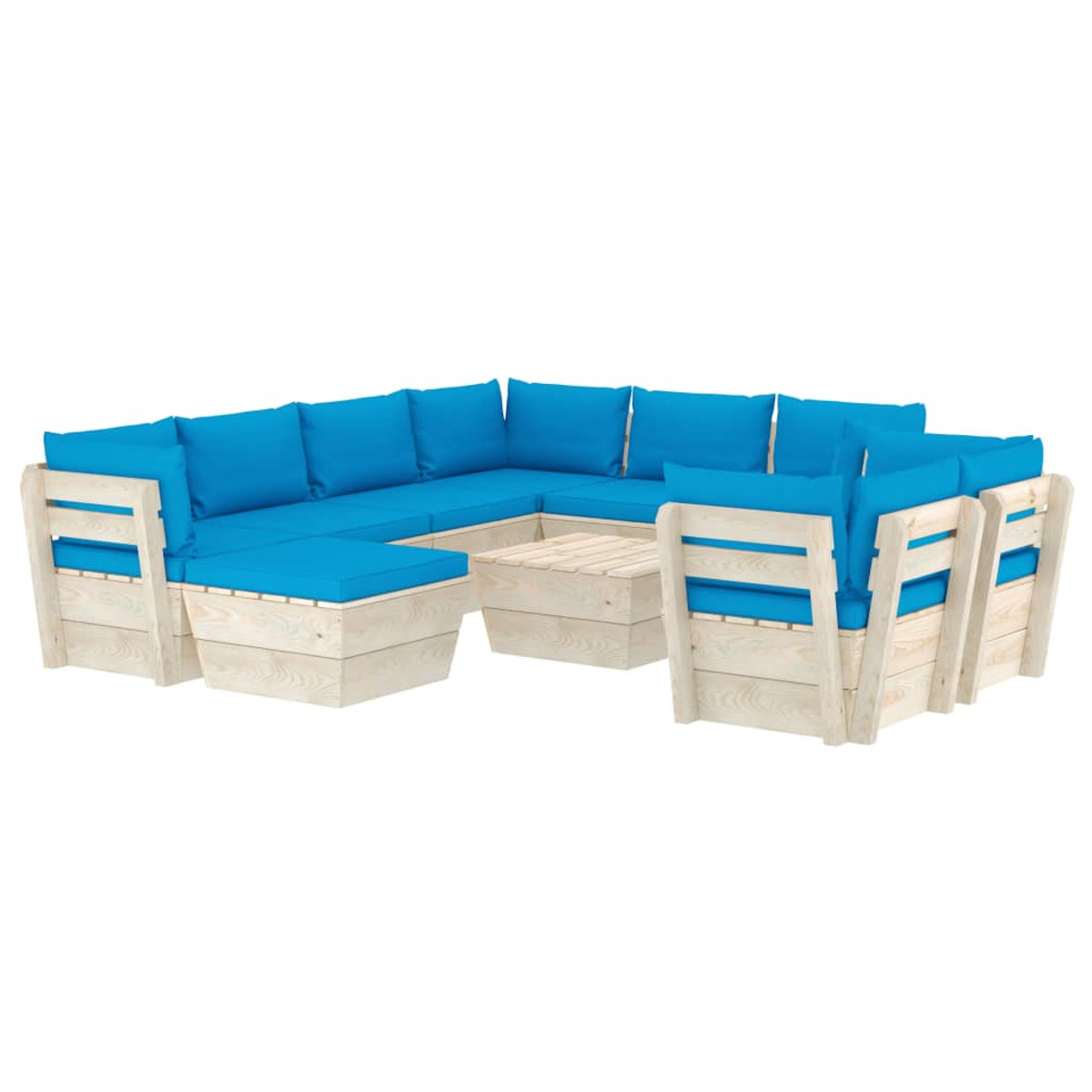 VIDAXL 3063676 Stuhlset, Blau und Gartentisch