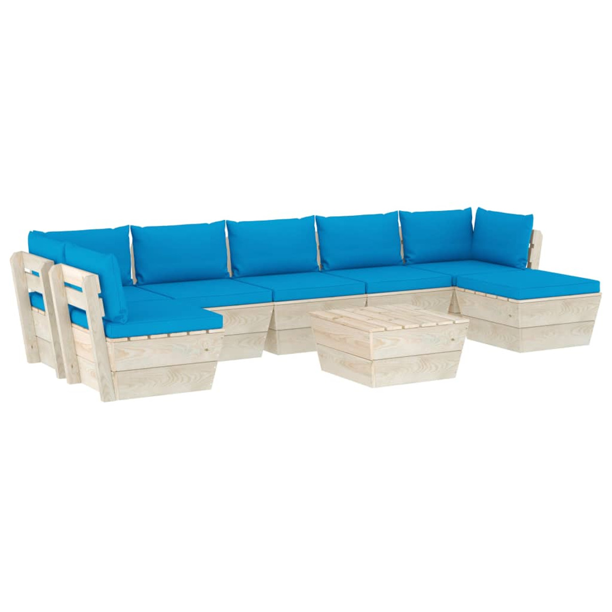 Gartentisch- 3063616 Stuhlset, Blau und VIDAXL