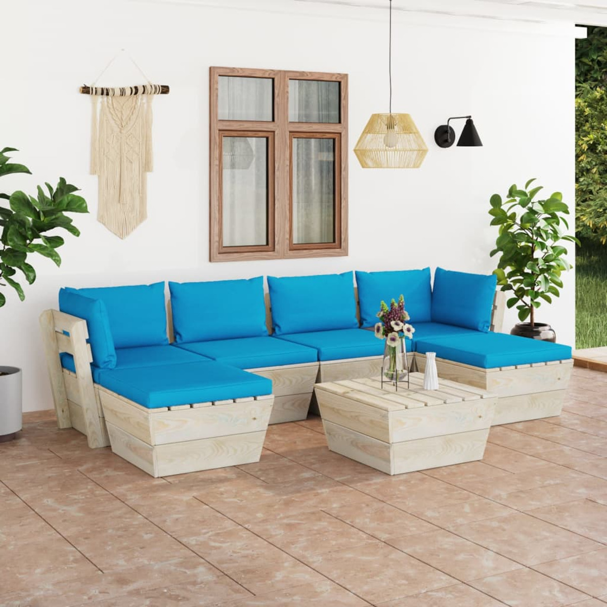 VIDAXL 3063580 und Gartentisch- Stuhlset, Blau