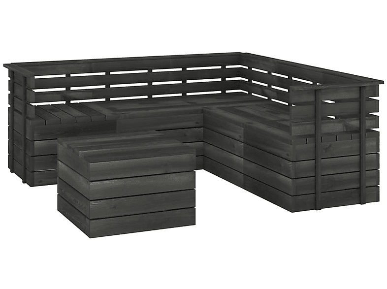 3063753 Gartentisch- VIDAXL Grau und Stuhlset,