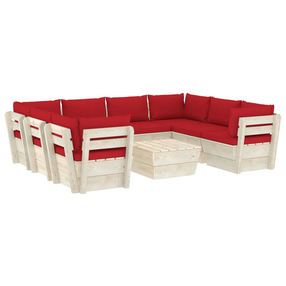 Rot Gartentisch- VIDAXL Stuhlset, 3063606 und