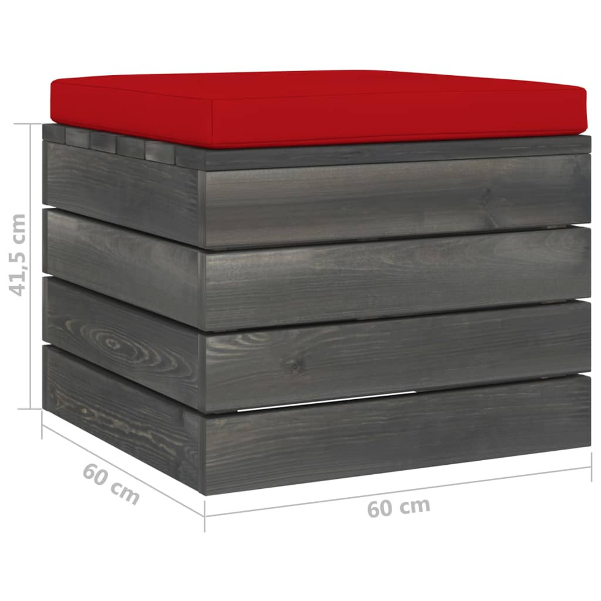 VIDAXL 3062085 Gartentisch- und Rot Stuhlset