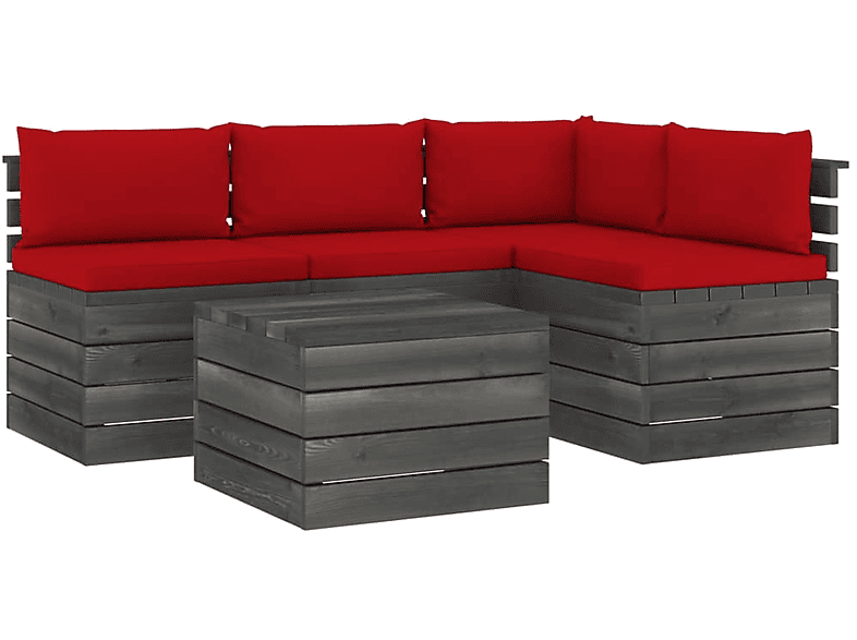 Rot Stuhlset, und Gartentisch- VIDAXL 3061833