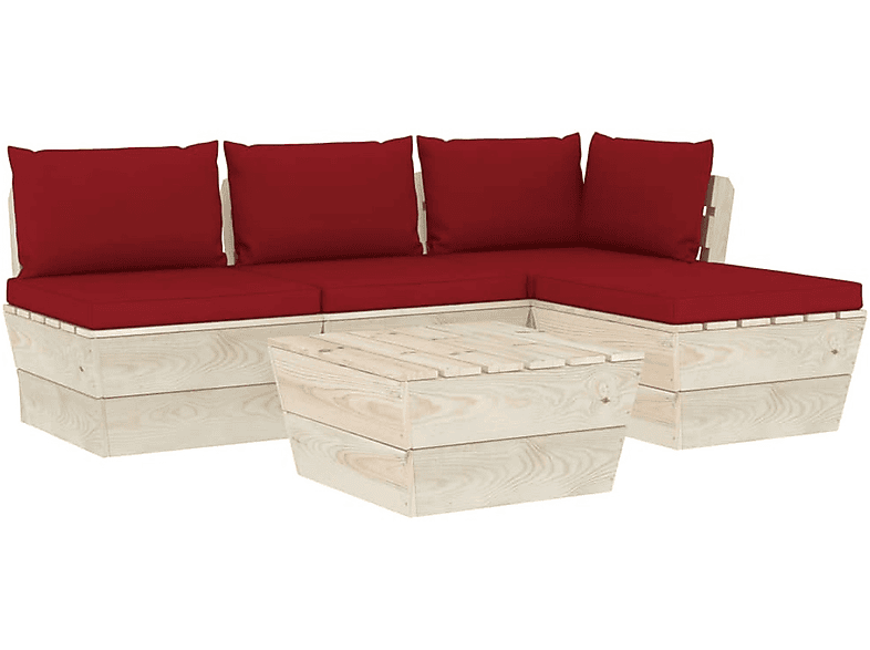 VIDAXL 3063465 Gartentisch- und Stuhlset, Rot | Gartenmöbel Sets