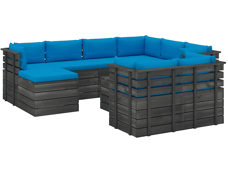 VIDAXL 3062083 Gartentisch- und Blau Stuhlset