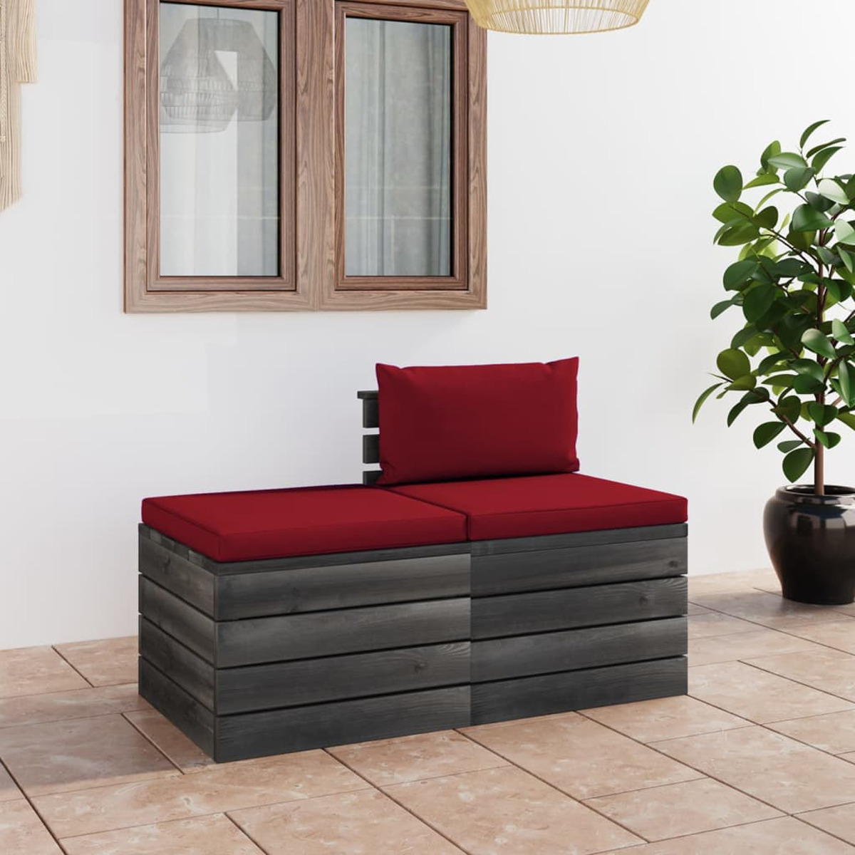 VIDAXL 3061680 Gartentisch- Stuhlset, und Rot
